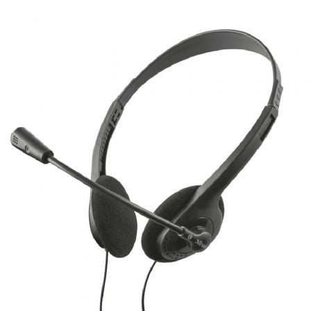 AURICULARES TRUST HS-100 CHAT HEADSET 24423/ CON MICROFONO/ JACK 3.5/ NEGROS