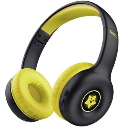 AURICULARES INFANTILES INALAMBRICOS TRUST NOUNA KIDS/ CON MICROFONO/ NEGROS