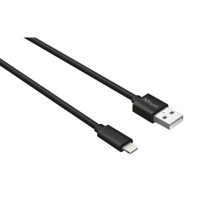 CABLE USB LIGHTNING TRUST URBAN 22166/ USB MACHO - LIGHTNING MACHO/ 1M/ NEGRO