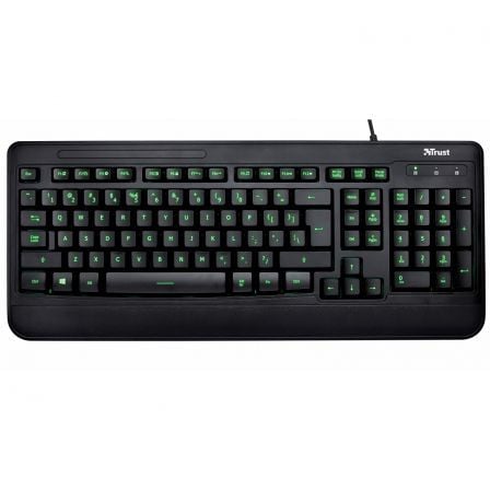 TECLADO ILUMINADO TRUST ELIGHT - TECLAS CON LED BRILLANTE - 3 COLORES ILUMINACION DIFERENTES - 12 TECLAS MULTIMEDIA - CABLE USB