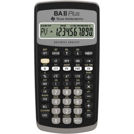 CALCULADORA FINANCIERA TEXAS INSTRUMENTS BA II PLUS/ NEGRA