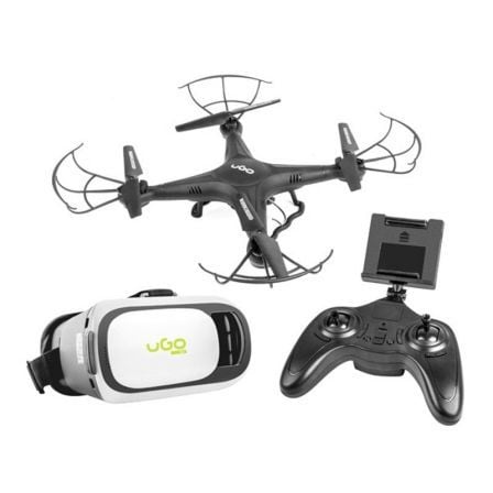 DRON UGO MISTRAL - 500MAH - CUADRICOPTERO - ALCANCE 100M - CAMARA VGA - GAFAS VR - AUTONOMIA 15 MIN - NEGRO