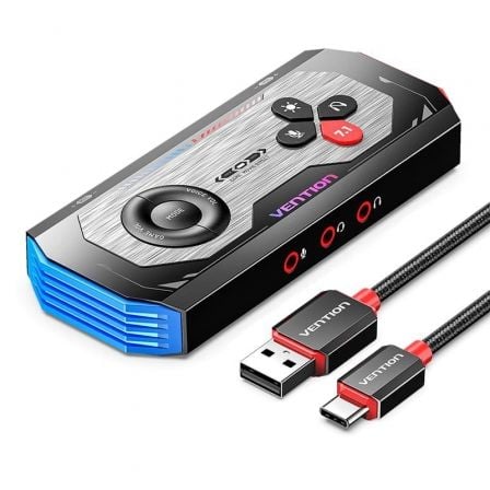 TARJETA DE SONIDO GAMING CON AMPLIFICADOR VENTION CVAB0/ USB TIPO-C MACHO - 3XJACK 3.5 HEMBRA