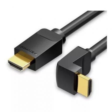 CABLE HDMI 2.0 4K ACODADO 90 VENTION AARBG/ HDMI MACHO - HDMI MACHO/ 1.5M/ NEGRO