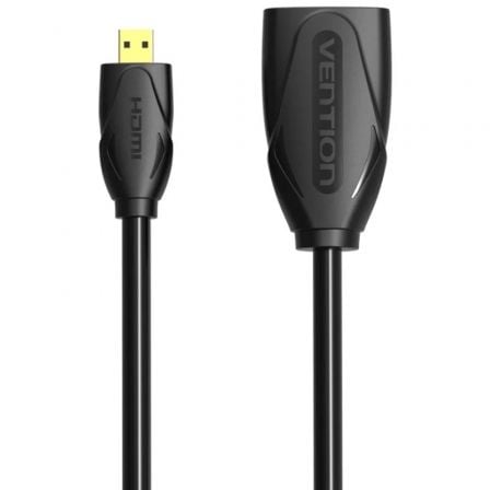 CABLE ALARGADOR MICRO HDMI 4K VENTION ABBBF/ MICRO HDMI MACHO - HDMI HEMBRA/ 1M/ NEGRO