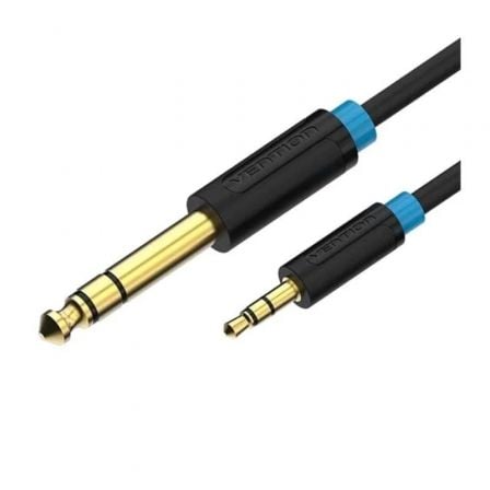 CABLE ESTEREO VENTION BABBG/ JACK 6.5 MACHO - JACK 3.5 MACHO/ 1.5M/ NEGRO