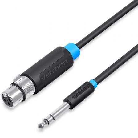 CABLE ESTEREO VENTION BBEBF/ JACK 6.5 MACHO - XLR HEMBRA/ 1M/ NEGRO