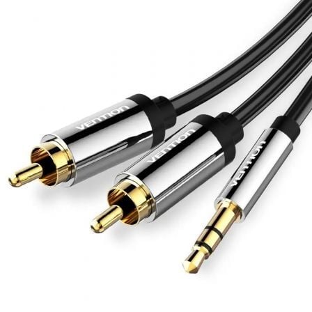CABLE ESTEREO VENTION BCFBG/ JACK 3.5 MACHO - 2X RCA MACHO/ 1.5M/ NEGRO | Cables de audio