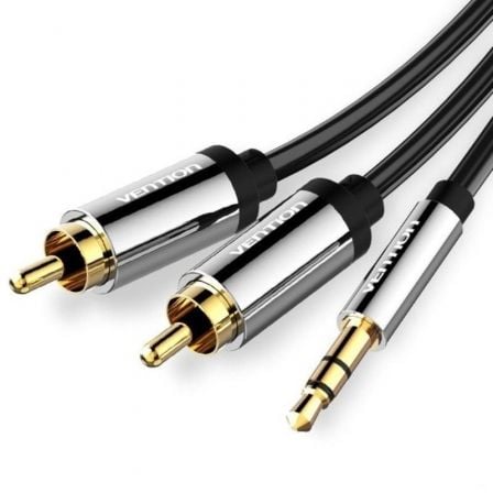 CABLE ESTEREO VENTION BCFBJ/ JACK 3.5 MACHO - 2X RCA MACHO/ 5M/ NEGRO