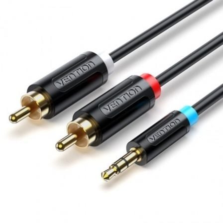 CABLE ESTEREO VENTION BCLBD/ JACK 3.5 MACHO - 2X RCA MACHO/ 50CM/ NEGRO