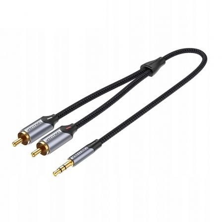 CABLE ESTEREO VENTION BCNBJ/ JACK 3.5 MACHO - 2X RCA MACHO/ 5M/ GRIS