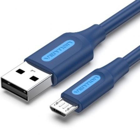 CABLE USB 2.0 VENTION COLLF/ USB MACHO - MICROUSB MACHO/ HASTA 60W/ 480MBPS/ 1M/ AZUL