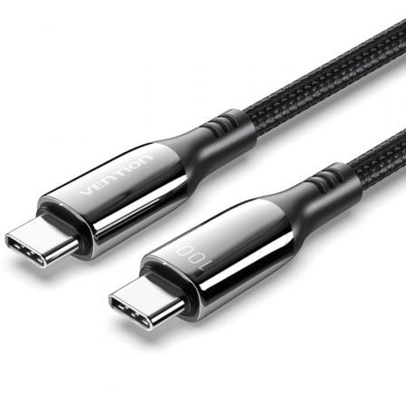 CABLE USB 2.0 TIPO-C 5A 100W VENTION CTKBAV/ USB TIPO-C MACHO - USB TIPO-C MACHO/ HASTA 100W/ 480MBPS/ 1.2M/ NEGRO