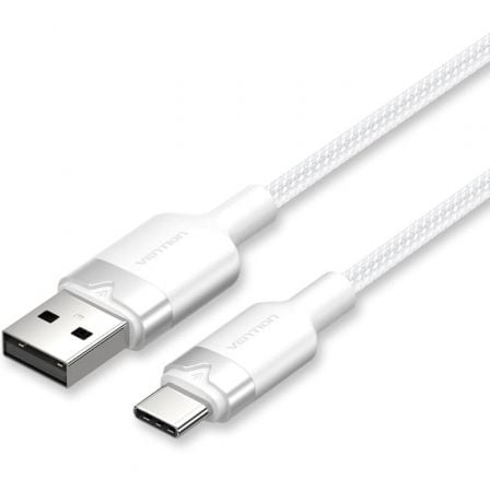 CABLE USB 2.0 TIPO-C VENTION CTNWF/ USB TIPO-C MACHO - USB MACHO/ HASTA 60W/ 480MBPS/ 1M/ BLANCO