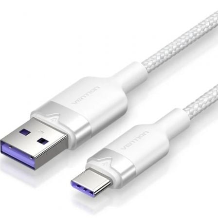 CABLE USB 2.0 TIPO-C VENTION CTOWF/ USB TIPO-C MACHO - USB MACHO/ HASTA 100W/ 480MBPS/ 1M/ BLANCO