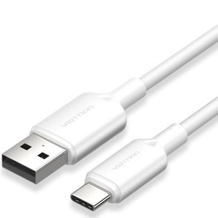 CABLE USB 2.0 TIPO-C VENTION CTQWF/ USB TIPO-C MACHO - USB MACHO/ HASTA 60W/ 480MBPS/ 1M/ BLANCO