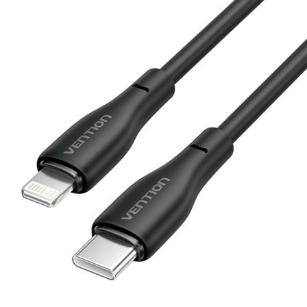 CABLE USB TIPO-C LIGHTNING VENTION H28BF/ USB TIPO-C MACHO - LIGHTNING MACHO/ 27W/ 480MBPS/ 1M/ NEGRO