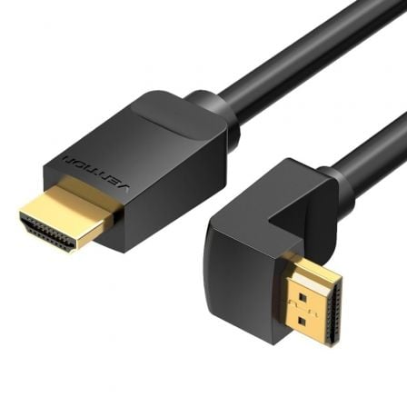 CABLE HDMI 2.0 4K ACODADO VENTION AAQBH/ HDMI MACHO - HDMI MACHO/ 2M/ NEGRO | Cables hdmi