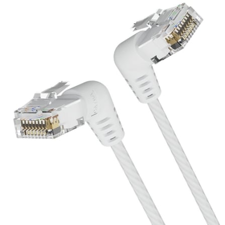 CABLE DE RED RJ45 UTP VENTION IBOWI CAT.6A/ 3M/ CABEZA ROTATORIA 360/ BLANCO
