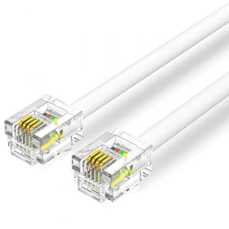 CABLE DE TELEFONO RJ11 6P4C VENTION IQBWH/ 2M/ BLANCO