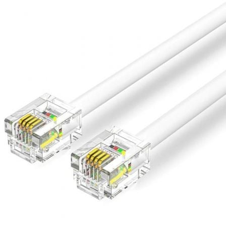 CABLE DE TELEFONO RJ11 6P4C VENTION IQBWL/ 10M/ BLANCO