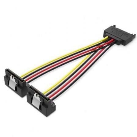 CABLE ALIMENTACION VENTION KDBBB/ SATA MACHO - 2X SATA HEMBRA/ 15CM/ NEGRO