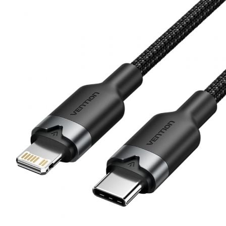 CABLE USB TIPO-C LIGHTNING VENTION LALBH/ USB TIPO-C MACHO - LIGHTNING MACHO/ 27W/ 480MBPS/ 2M/ NEGRO