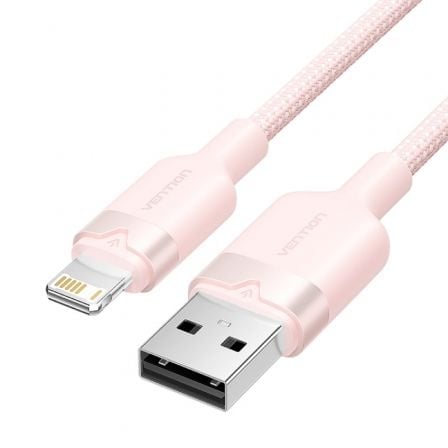 CABLE USB LIGHTNING VENTION LANBH/ USB MACHO - LIGHTNING MACHO/ 480MBPS/ 1M/ ROSA