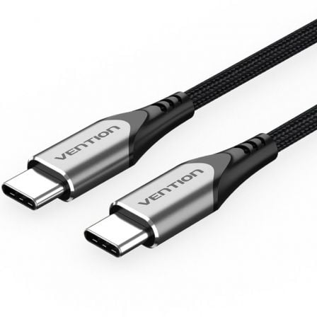 CABLE USB 2.0 TIPO-C VENTION TADHG/ USB TIPO-C MACHO - USB TIPO-C MACHO/ HASTA 60W/ 480MBPS/ 1.5M/ GRIS