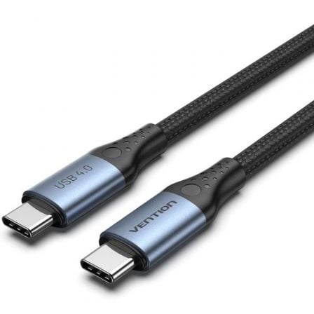 CABLE USB 4.0 TIPO-C 5A VENTION TAVHF/ USB TIPO-C MACHO - USB TIPO-C MACHO/ HASTA 240W/ 40GBPS/ 1M/ GRIS |
