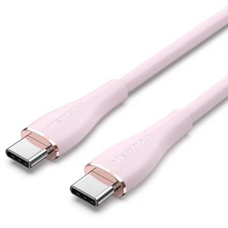 CABLE USB 2.0 TIPO-C VENTION TAWPF/ USB TIPO-C MACHO - USB TIPO-C MACHO/ HASTA 100W/ 480MBPS/ 1M/ ROSA | Cable usb