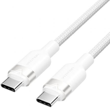 CABLE USB 2.0 TIPO-C 3A VENTION TRDWF/ USB TIPO-C MACHO - USB TIPO-C MACHO/ HASTA 60W/ 480MBPS/ 1M/ BLANCO