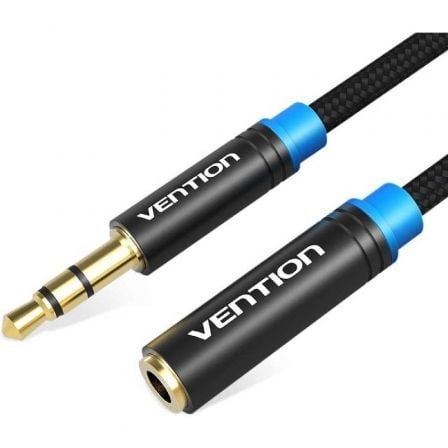 CABLE ESTEREO VENTION VAB-B06-B050-M/ JACK 3.5 MACHO - JACK 3.5 HEMBRA/ 50CM/ NEGRO | Cables de audio