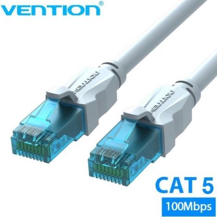 CABLE DE RED RJ45 UTP VENTION VAP-A10-S5000 CAT.5E/ 50M/ AZUL Y BLANCO