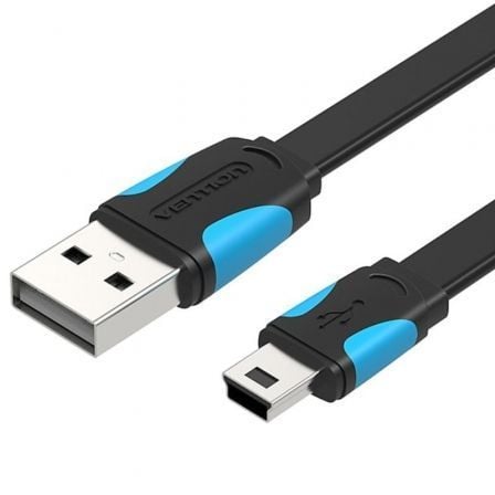 CABLE USB 2.0 VENTION VAS-A14-B050/ MINI USB MACHO - USB MACHO/ HASTA 10W/ 480MBPS/ 50CM/ AZUL Y NEGRO
