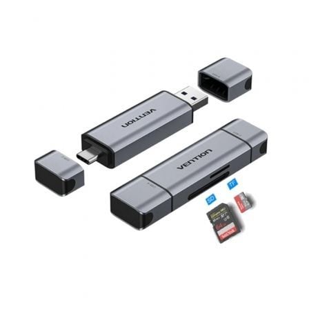 LECTOR DE TARJETAS EXTERNO VENTION CLKB0/ USB 3.0 Y USB TIPO-C | Lectores de tarjetas