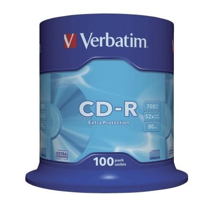 CD-R VERBATIM DATALIFE 52X/ TARRINA-100UDS | Almacenamiento cd
