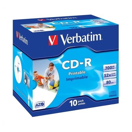 CD-R VERBATIM AZO IMPRIMIBLE 52X/ CAJA-10UDS | Almacenamiento cd