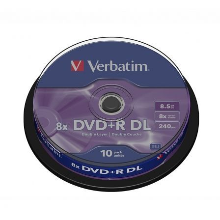 DVD+R DOBLE CAPA VERBATIM ADVANCED AZO 8X/ TARRINA-10UDS | Almacenamiento dvd