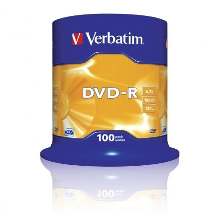 DVD-R VERBATIM ADVANCED AZO 16X/ TARRINA-100UDS | Almacenamiento dvd