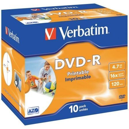 DVD-R VERBATIM IMPRIMIBLE 16X/ CAJA-10UDS | Almacenamiento dvd