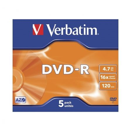 DVD-R VERBATIM ADVANCED AZO 16X/ CAJA-5UDS | Almacenamiento dvd