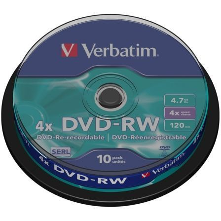 DVD-R RW VERBATIM SERL 4X/ TARRINA-10UDS