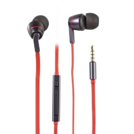 AURICULARES INTRAUDITIVOS VIVANCO 38912/ CON MICROFONO/ JACK 3.5/ NEGRO/ ROJO