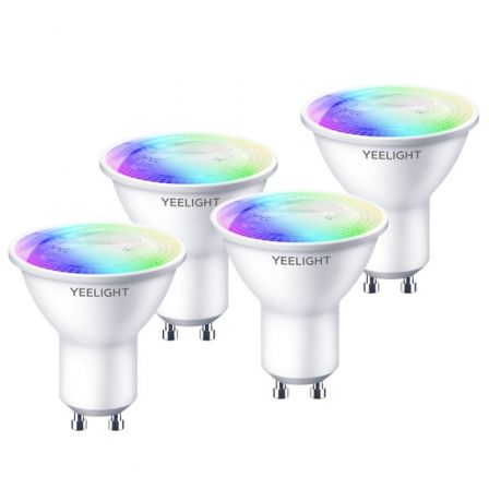 BOMBILLA INTELIGENTE YEELIGHT SMART BULB W1 (DIMMABLE)/ CASQUILLO GU10/ 4.5W/ 350 LUMENES/ 2700K-6500K/ PACK DE 4 UDS