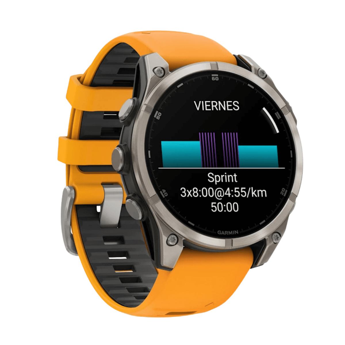 GARMIN FENIX 8 AMOLED 47MM GPS SAPPHIRE TITANIO CON CORREA DE SILICONA NARANJA | Wearables