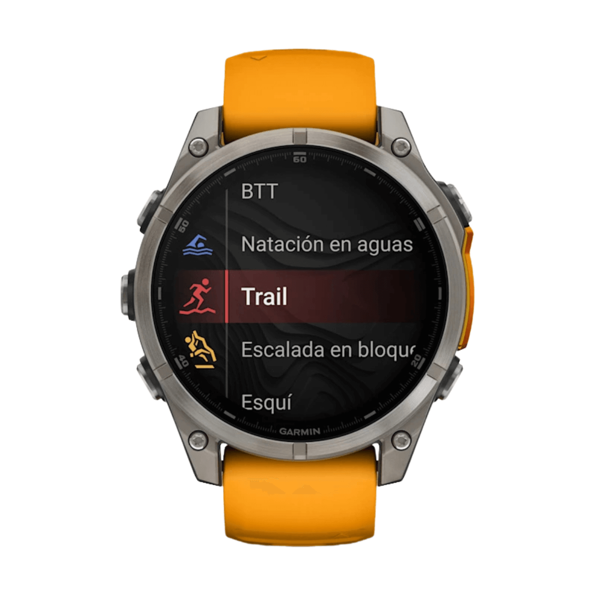 GARMIN FENIX 8 AMOLED 47MM GPS SAPPHIRE TITANIO CON CORREA DE SILICONA NARANJA | Wearables