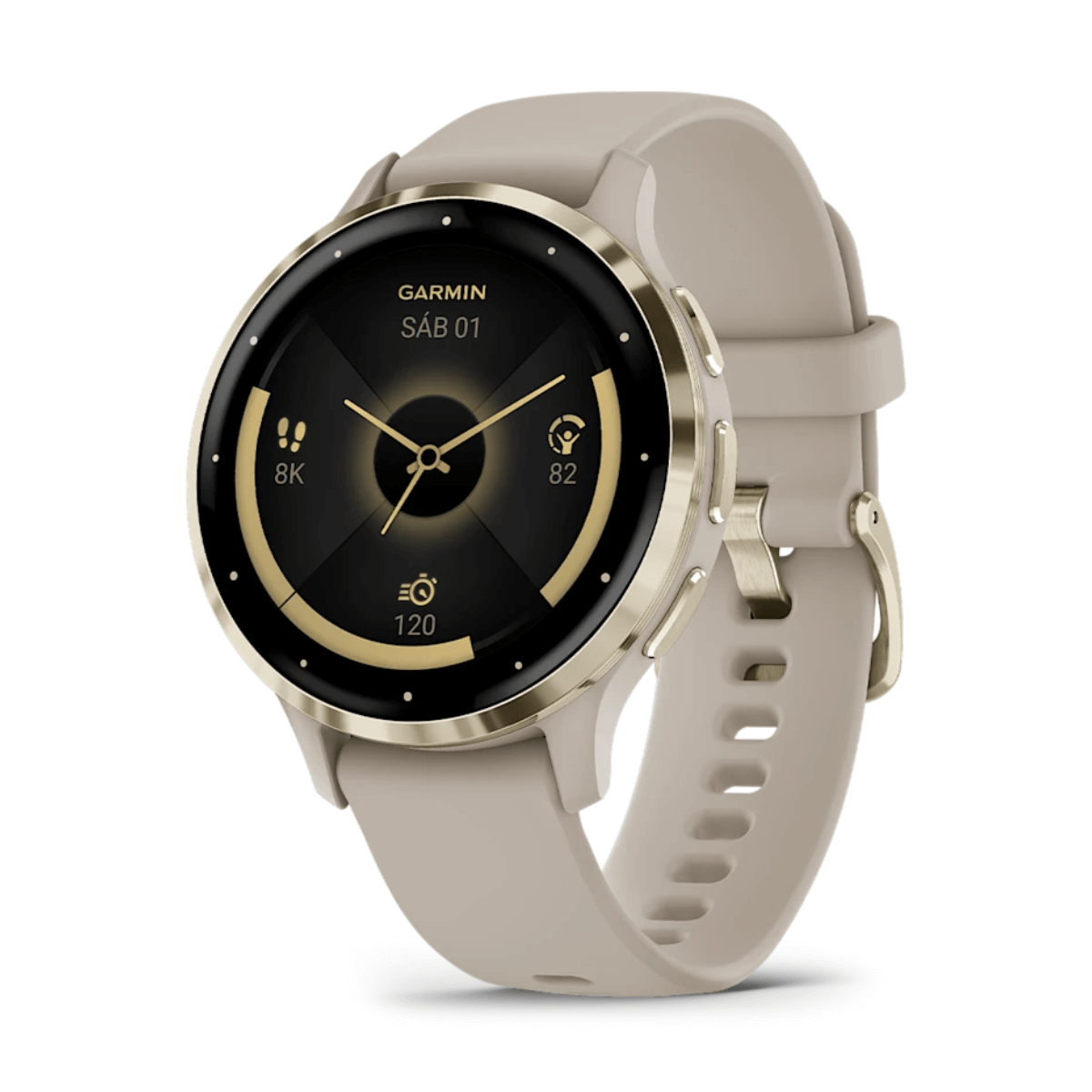 GARMIN VENU 3S 41MM BISEL DE ACERO INOXIDABLE BEIGE GOLD Y CORREA DE SILICONA BEIGE GOLD | Wearables
