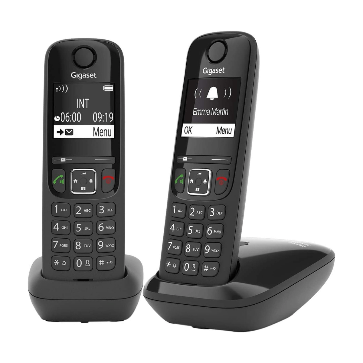 GIGASET TELEFONO INALAMBRICO DECT AS690 DUO NEGRO (BLACK) | Telefona fija