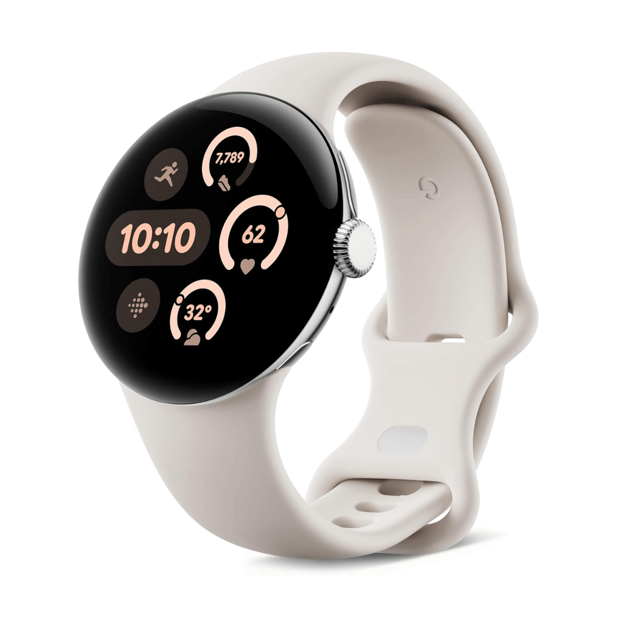 GOOGLE PIXEL WATCH 3 41MM WIFI PLATA (POLISHED SILVER) Y CORREA DEPORTIVA BLANCA (PORCELAIN) | Wearables
